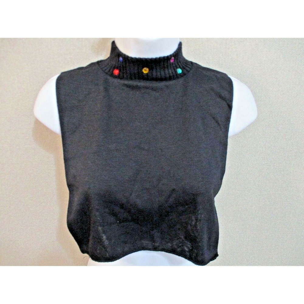Vintage 80's Paris Acrylic Jeweled Dickie One Size Mock Turtleneck
